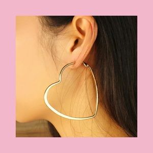 Heart hoop earrings